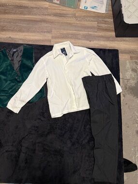 Nautica Boys White Dress Shirt with Black Dress Pants